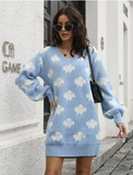 New Cloud Knitted Lantern Sleeve Dress