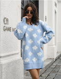 New Cloud Knitted Lantern Sleeve Dress