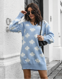 New Cloud Knitted Lantern Sleeve Dress