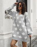 New Cloud Knitted Lantern Sleeve Dress