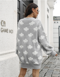 New Cloud Knitted Lantern Sleeve Dress