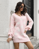New Cloud Knitted Lantern Sleeve Dress