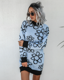 fashion flower knitted dress