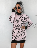fashion flower knitted dress