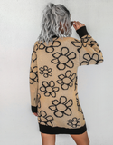 fashion flower knitted dress