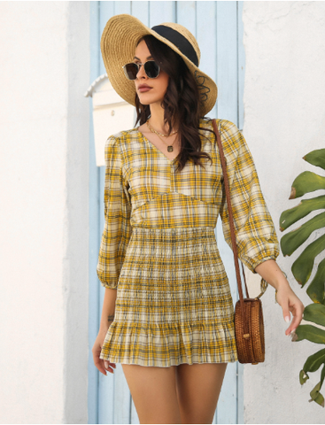 spring plaid skirt dress