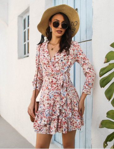 fashion flounced floral dress