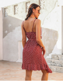 Strap Stripe Irregular Dress