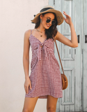 suspender plaid dress