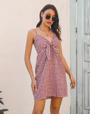 suspender plaid dress