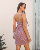 suspender plaid dress