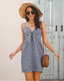 suspender plaid dress