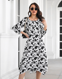 fashion floral irregular long skirt