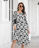fashion floral irregular long skirt