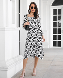fashion floral irregular long skirt