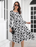 fashion floral irregular long skirt