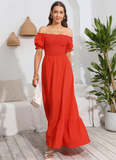 backless one-shoulder long dress