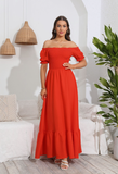 backless one-shoulder long dress