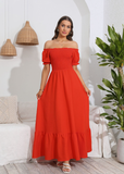 backless one-shoulder long dress