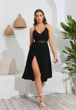 hollow V-neck backless elegant sling dress