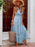 Boho Lace V Neck Sundress Elegant Party Dress