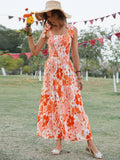 New Cake Dress Elastic Strap Pink Print Swing Dress