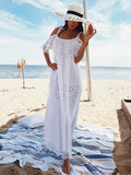 Women Fitshinling Bohemian Lace Patchwork Maxi Dresses