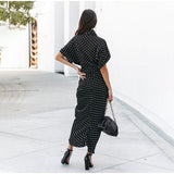 Casual Holiday Turndown Collar Summer Polka Dots Women Dress