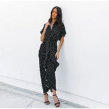 Casual Holiday Turndown Collar Summer Polka Dots Women Dress