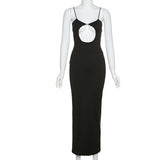 Summer Elegant Sleeveless Sexy Hollow Out Backless Maxi Dress