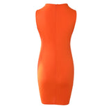 Summer Women Sleeveless Buttoned Asymmetrical Dress