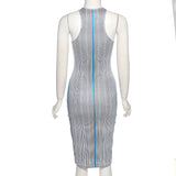 Summer Fashion Stitching Sleeveless Skinny Blocking Mini Dresses