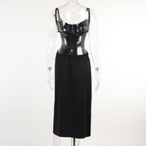 Women Summer Spaghetti Strap Backless Sexy Midi Dress