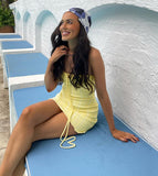 Women Summer Elegant Hollow Sexy Backless Sleeveless Kintted Dress