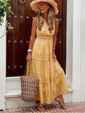 Boho Lace V Neck Sundress Elegant Party Dress