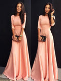 Elegant Pink Three Quarter Sleeve Maxi Dress