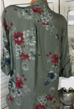 V-neck Floral Long Sleeves Blouses&shirts Tops