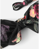 Tie Shoulder Leaf Print Bikini Set