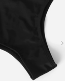 Tie Shoulder Leaf Print Bikini Set