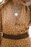 Unique Summer Bohemia Polka-dot V Neck Maxi Dress