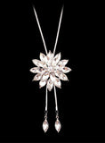 Zircon Snowflake Long Necklace Sweater Chain 