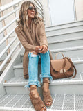 Long Sleeves Apricot Cardigans Tops