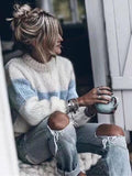 Unique Striped Long Sleeves Sweater Tops