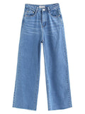 Sweet Waist Wide Legs Jeans Pants Bottoms