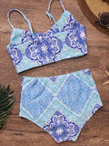 Strips Comfy Wireless Tankinis Plus Size Printed Swimwear For Women