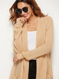 Long Sleeves Apricot Cardigans Tops