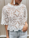 Short Sleeves Hollow T-shirt Top