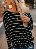 Long Sleeves Striped Sweater Tops