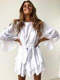 Fashion Colors Long Sleeves Mini Dresses