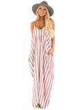 Fashion Spaghetti-neck Stripes Maxi Dresses